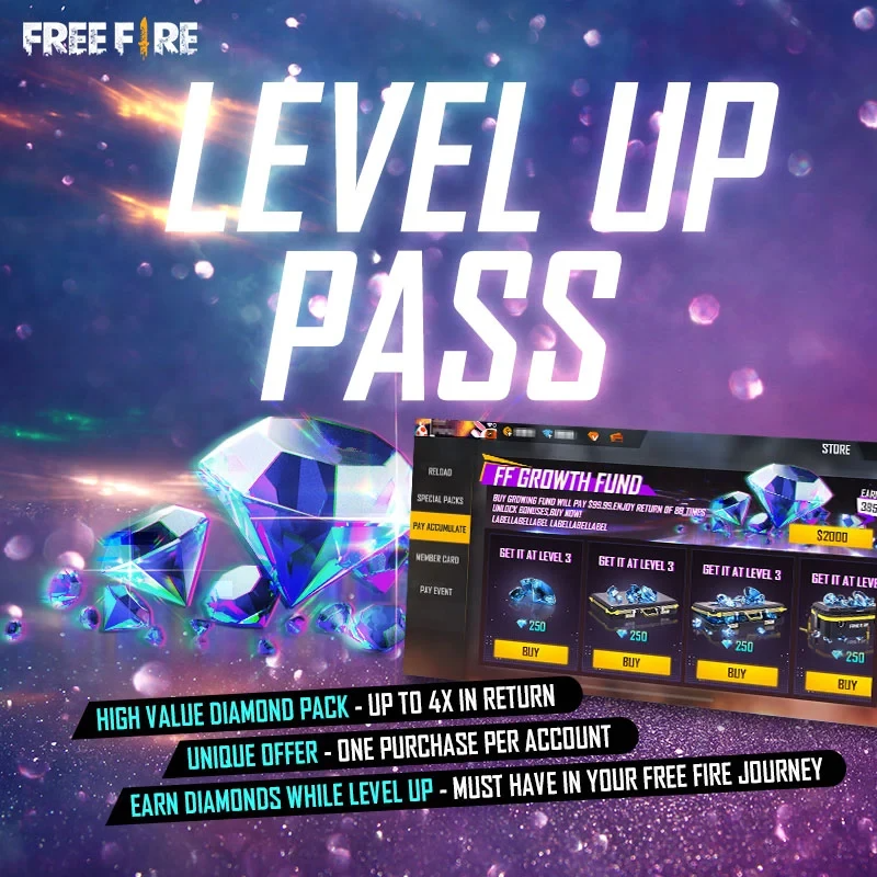 Free fire level up pass BD / NP server